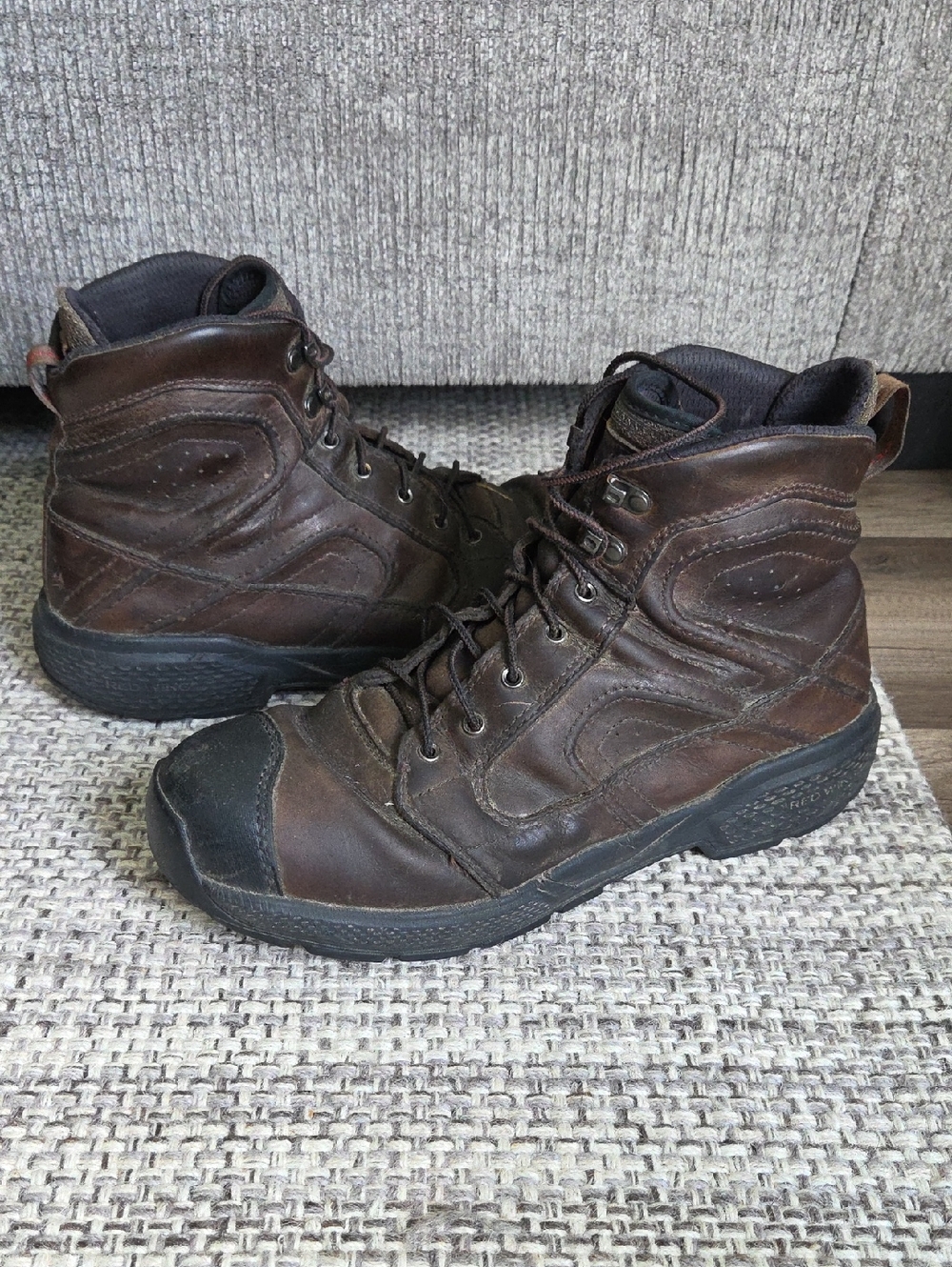 Red Wing Exos Lite 2454 Waterproof Work Boots Brown Worn  Sz 9.5